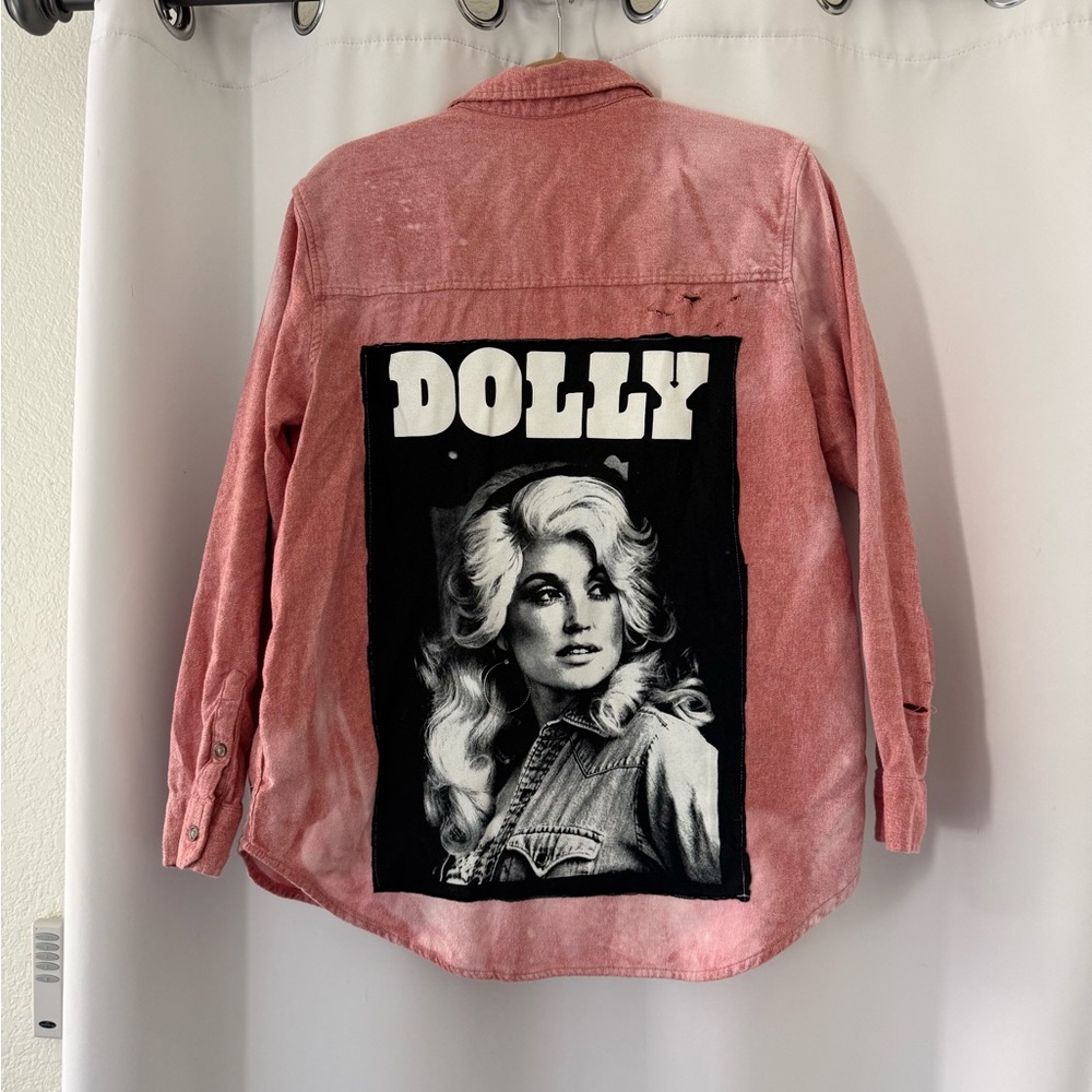 Pink Dolly Distressed Flannel